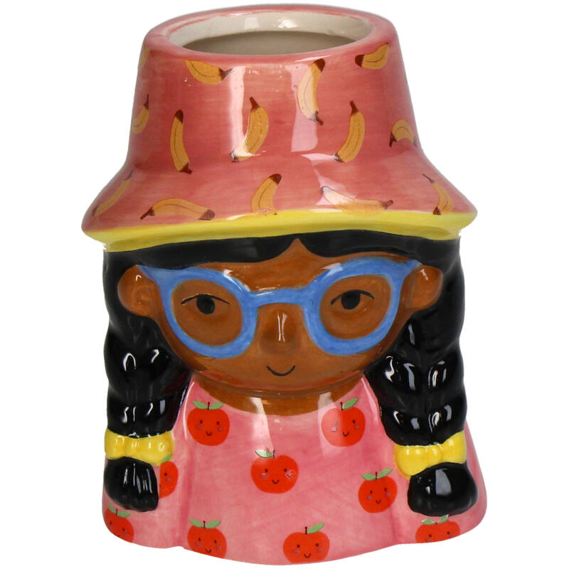 Mini Flower Pot Multi Color – Mini Jill - ↑ 10.2 cm - Face Head